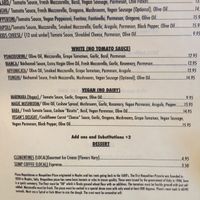 Vegan Pizza Menu at Pizzeoli in St Louis