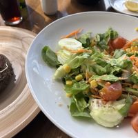 I ordered a salad and asked for the lentil burger without bread (I’m cutting carbs)  at Restaurant Rincón de la Ensenada in Puerto Varas