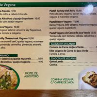 Updated Menu - Nov 2019 (they had all options available) at Pastel da Augusta in Sao Paulo