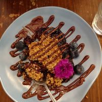 Blueberry crumble at Coca Sova in Dublin