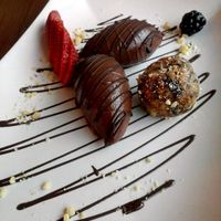 The dessert: avocado and chocolate mousse   at Coca Sova in Dublin