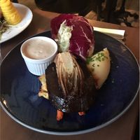 Seitan steak with pepper sauce, potatoes and Jamaican slaw at Coca Sova in Dublin