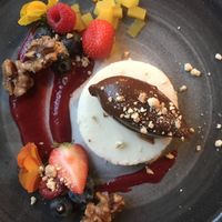 Coconut shortbread with chocolate mousse at Coca Sova in Dublin