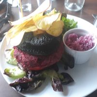 Chickpea beetroot burger at Coca Sova in Dublin