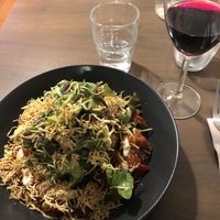 Cauliflower pancakes with ragu. So yummy! at Coca Sova in Dublin