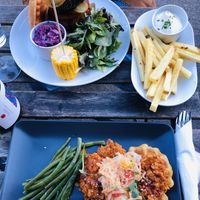 Goujons and burger at Coca Sova in Dublin