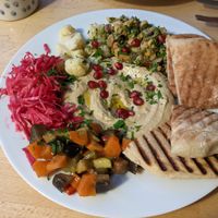 Mezze plate at Mamacoffee in Prague