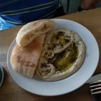 delicious hummus  at Mamacoffee in Prague