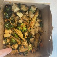 Tofu and veggie stir fry  at New Frontiers Natural Marketplace in Solvang