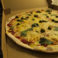 pizza vegana at Pizza Letna in Prague