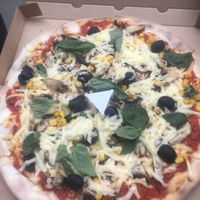 Vegan pizza at Pizza Letna in Prague