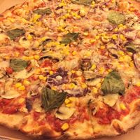 vegan pizza at Pizza Letna in Prague