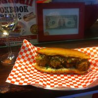 A vegan meatball sandwich - try it, you might like it. at Bolero Meatball in Madrid