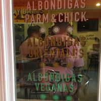 Says it right there on the window! at Bolero Meatball in Madrid