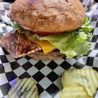 Bacon cheese burger   at Le Voyeur in Olympia