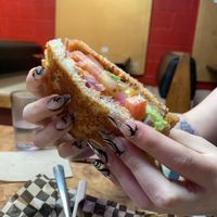 Animal Burger on sourdoughh  at Le Voyeur in Olympia