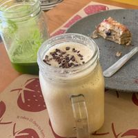 Power Up, Detox green drink, Oatcakes (vegan)  at La Cuisine in Cozumel