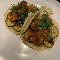 Vegan Fried Chick'n tacos  at QB in Olympia