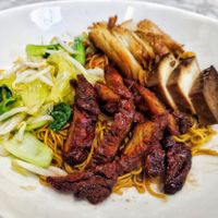Signature char siew chicken noodles at Onn Vegetarian 安顺素食 in Central Singapore