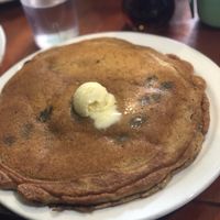 Pancake with blackberries inside   at New Moon Cooperative Cafe in Olympia