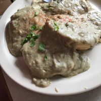 vegan biscuits and gravy at New Moon Cooperative Cafe in Olympia