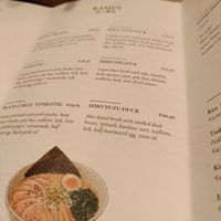 Menu at nami. in Utrecht