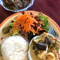 Green curry and eggplant at Hearts Choices Thai Vegan Cafe in Calgary