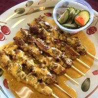 Satay skewers at Hearts Choices Thai Vegan Cafe in Calgary