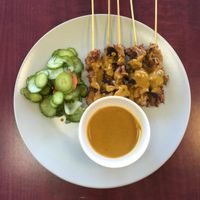 satay skewers at Hearts Choices Thai Vegan Cafe in Calgary