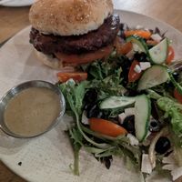 Vegan burger at Lucy Blu in Greyton