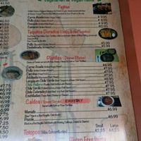 Read 'Green Print' Above 'Fajitas' at Norte Sur in Ventura