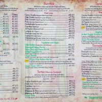 Menu at Norte Sur in Ventura