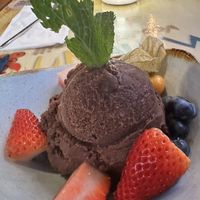 Vegan chocolate gelato !  at Yemanja Woodfired Grill in Oranjestad