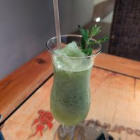 Lime and mint frozen mocktail at Yemanja Woodfired Grill in Oranjestad