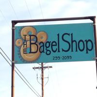 Store sign at The Bagel Shop in Homer