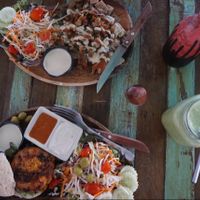 BBQ burger & kabob.  at Eat.Co in Koh Phangan