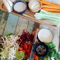 Rainbow Salad and Spreads & Co (Sample of their different spreads, highly recommended)  at Eat.Co in Koh Phangan