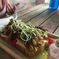 Roast veg and hummus open sandwich  at Eat.Co in Koh Phangan