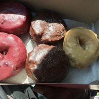 Blueberry, chocolate cake and salted caramel donuts   at Coffee Conscious in Berkeley