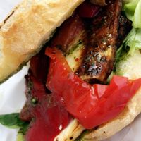 Panini with Tofu! at Miazsz in Krakow