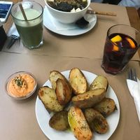 patatas bravas. i asked the staff if the portion was big enough and meantioned that i was a huge potato lover 😁 at Vegetalia - Raval in Barcelona