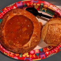 Vegetable Gumbo in Sourdough Bread Bowl at Disneyland - Royal Street Veranda in Anaheim