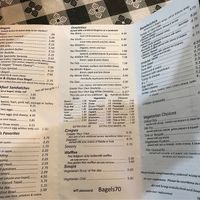 Food menu at Ruthie's Bagel Dish in Highland Park