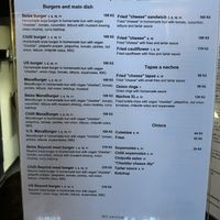 English menu  at Belzepub in Prague