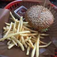 BBQ Bacon Beyond Burger & Fries  at Belzepub in Prague