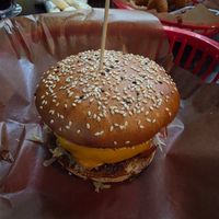 BBQ burger at Belzepub in Prague