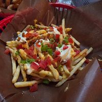 Loaded fries at Belzepub in Prague