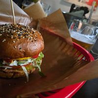 The original burger (with Beyond) at Belzepub in Prague