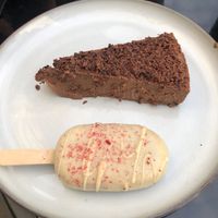 Choc mousse cake and a Magnum cake  at Belzepub in Prague