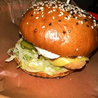 NOchicken mayo burger  at Belzepub in Prague